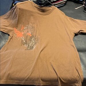 Stranded Tan T-Shirt with Gray Logo
